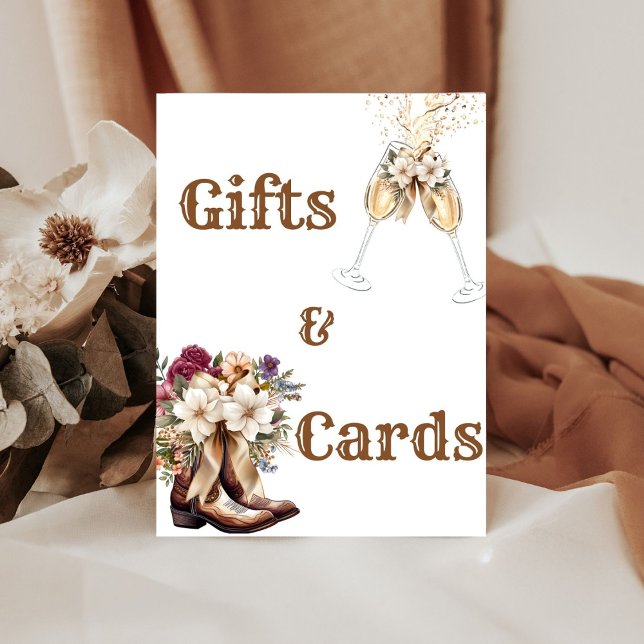 Boots & Bubbly Boho Western Brautparty Willkommen Sockelschild (Von Creator hochgeladen)