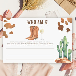 Boots & Bubbly Brautparty Wer bin ich? Briefpapier