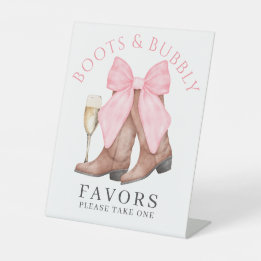 Boots Bubbly Western Bridal Shower Favor Sockelschild