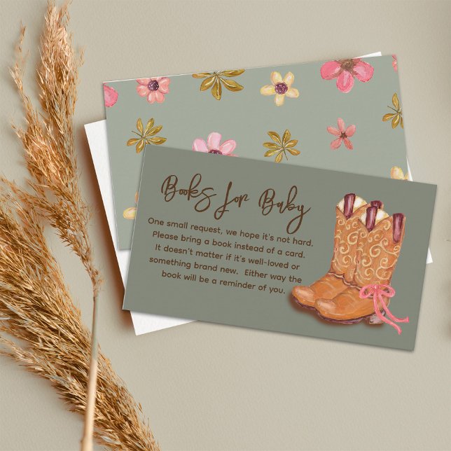 Boots Cowgirl Blume Western Boho Baby Shower Begleitkarte (Von Creator hochgeladen)
