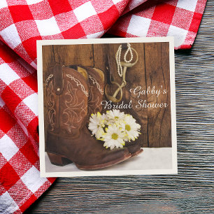 Boots-, Daisis- und Reitbit-Western-Brautparty Serviette