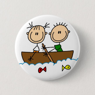 Boots-Fischen-Strichmännchen-Knopf Button
