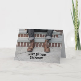 BOOTS GRANDSON BIRTHDAY CARD DANKESKARTE