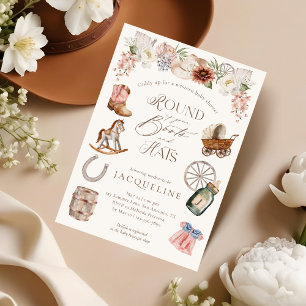 Boots & Hats Wild West Western Cowgirl Babydusche Einladung