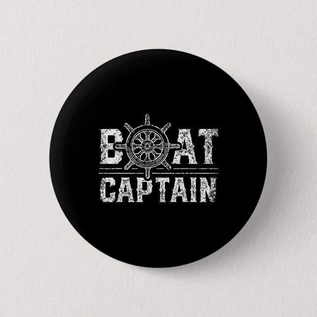 Boots Kapitän Liebhaber Bootsbesitzer Skipper Schi Button (Vorderseite)