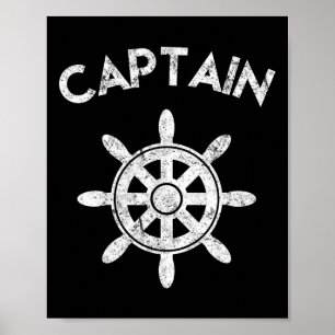 Boots Kapitän Steuer Segelboot Segeln Geschenke fü Poster