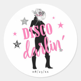 Boots 'n Bling Bachelorette Disco Darlin' ID925 Runder Aufkleber
