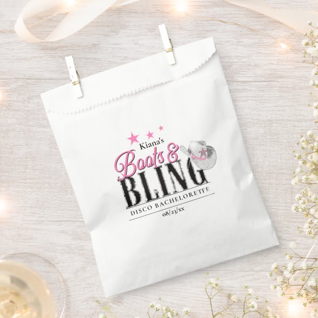 Boots 'n Bling Disco Bachelorette ID925 Geschenktütchen (Ausgeschnitten)