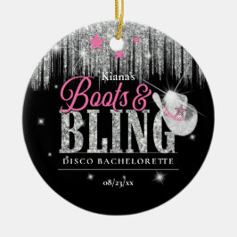 Boots 'n Bling Disco Bachelorette ID925 Keramik Ornament