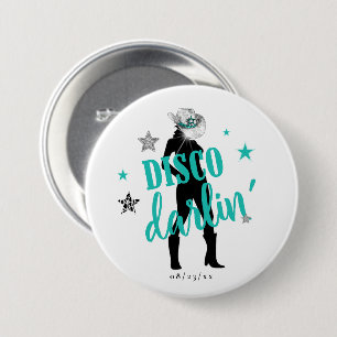 Boots 'n Bling Disco Darlin' Aquamarin ID925 Button