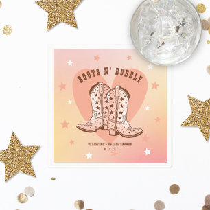 Boots N' Bubbly Cowboy Boots Heart Brautparty Serviette