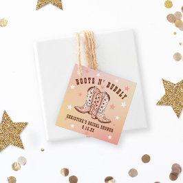 Boots N' Bubbly Cowboy Boots Hübsches Brautparty Geschenkanhänger