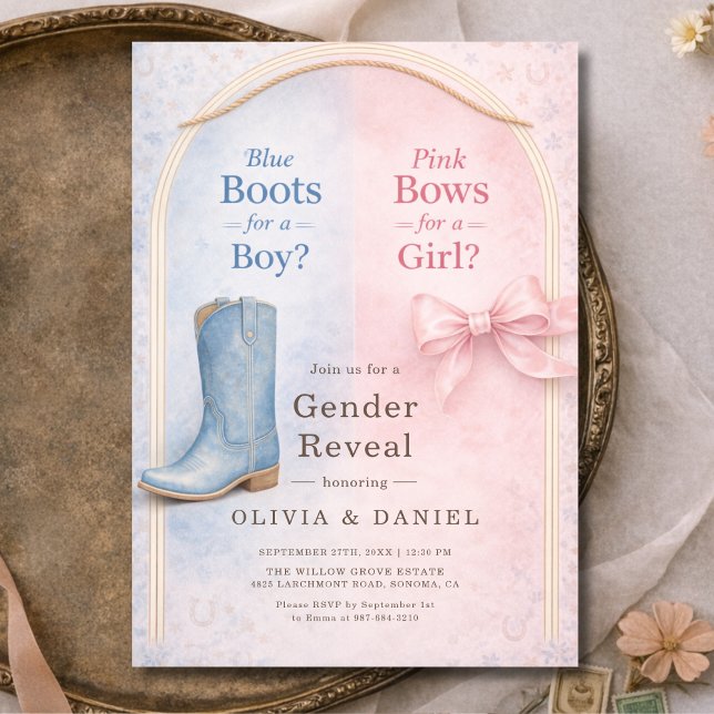 Boots oder Schleifen Coquette Geschlechtsenthüllun Einladung (Von Creator hochgeladen)