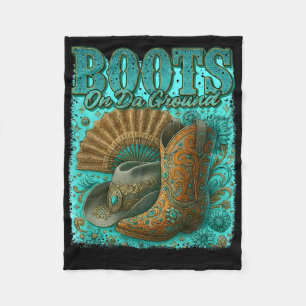 Boots on Da Ground Western Cowboy Boots Tanz Qu Fleecedecke