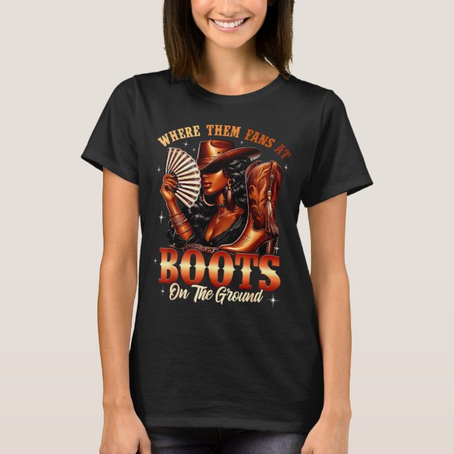 Boots On The Ground Cowgirl Black Women Africa Bla T-Shirt (Vorderseite)