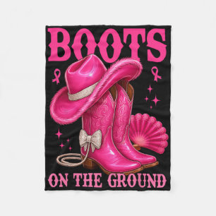 Boots on the Ground Pink Cowgirl Brustkrebs Wes Fleecedecke