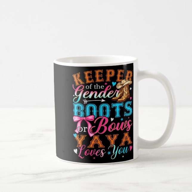 Boots Or Bows Yaya Loves You Gender Reveal Family  Kaffeetasse (Rechts)