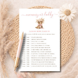 Boots & Pink Bow Mommy or Daddy Guess Who Said It