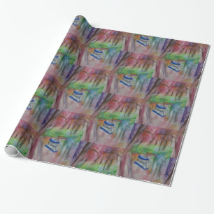 Boots-Romantik-Wasserfarben-Glossy-Geschenkpapier Geschenkpapier