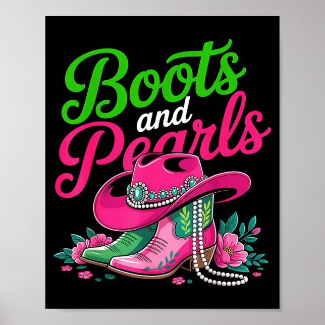 Boots To The Ground Nk Cowgirl  Poster (Vorne)