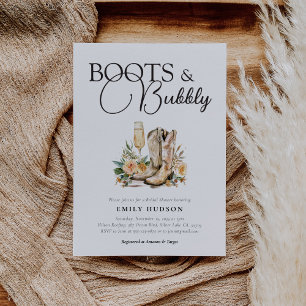 Boots und Bubbly Western Bridal Dusche Einladung