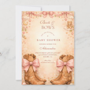 Boots und Schleifen-Baby-Party Einladung