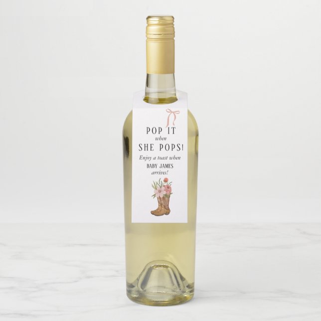 Boots und Schleifen POP IT  Flaschenanhänger (Auf Flasche)