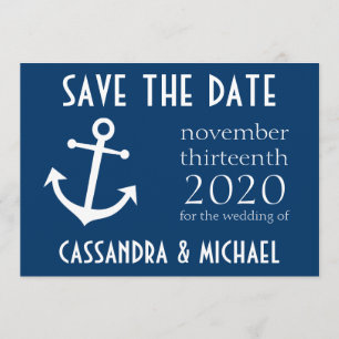 Bootsanker Save the Date (Dunkelblau)