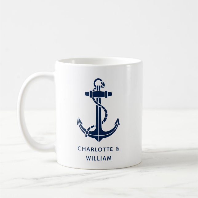 Bootsanker-Strand-Hochzeitsgeschenke Swag Kaffeetasse (Links)