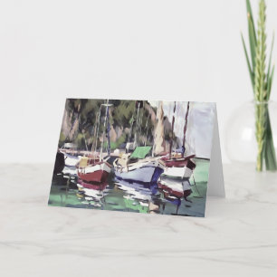 Bootsanlegestelle in Turunc Gulet Sailboat Akrylli Karte