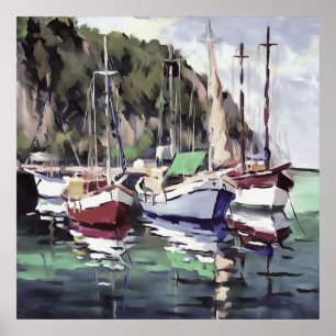 Bootsanlegestelle in Turunc Gulet Sailboat Akrylli Poster
