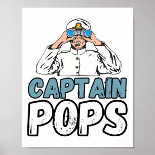 Bootsbesitzer Kapitän Pops Vater Pontoon Großvater Poster