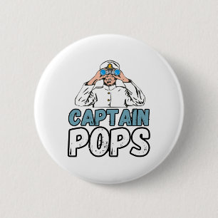 Bootsbesitzer Kapitän Pops Vater Pontoon Opa Button
