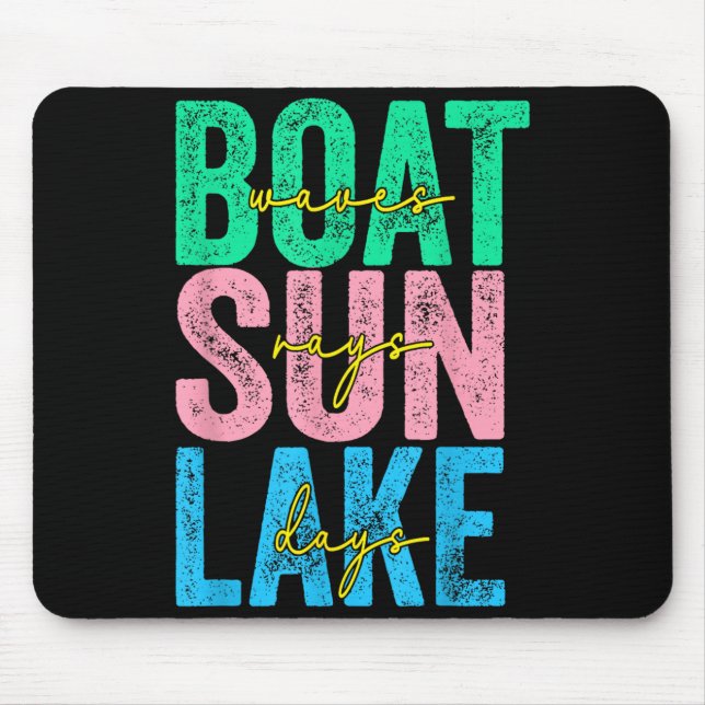 Bootschaft Sonnenstrahlen Seetage Retro Strand Som Mousepad (Vorne)