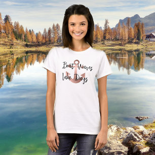 Bootschaftswellen See Tage Anker Roségold T-Shirt