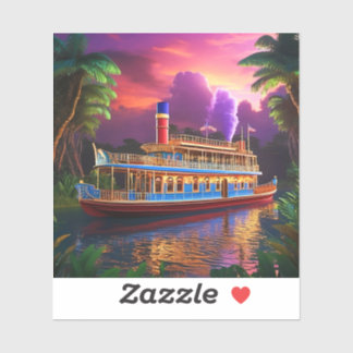 Bootsfahrt auf dem Amazonas Aufkleber