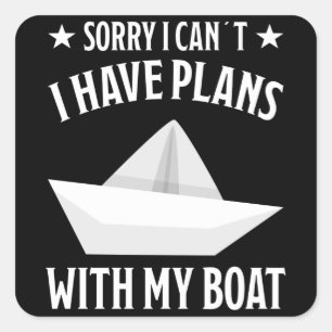 Bootsfahrt Funny Captain Design Skipper Geschenk Quadratischer Aufkleber