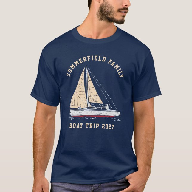 Bootsfahrt für benutzerdefinierte nautische Matchi T-Shirt (Vorderseite)