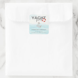 Bootsfahrt Geburtstagsparty Quadratischer Aufkleber