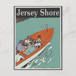 Bootsfahrt Jersey Shore, Vintag Style Postkarte