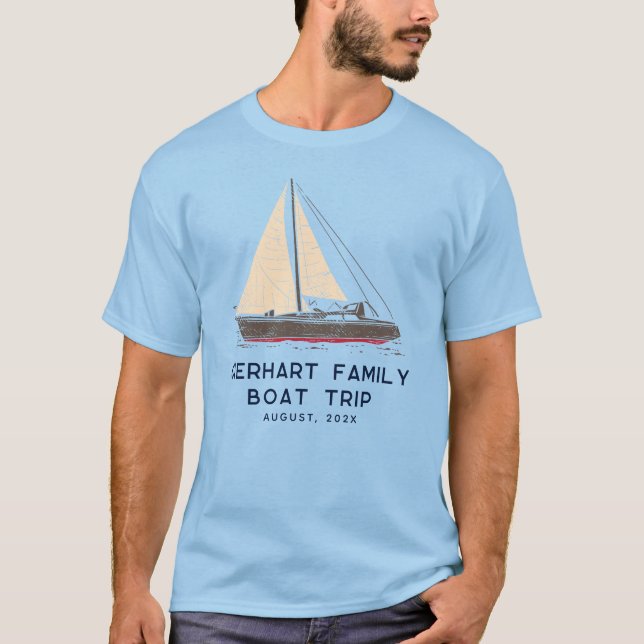 Bootsfahrt mit der Nautik Personalisiert T-Shirt (Vorderseite)