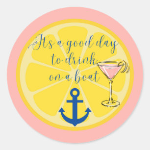 Bootsfahrt Runder Aufkleber