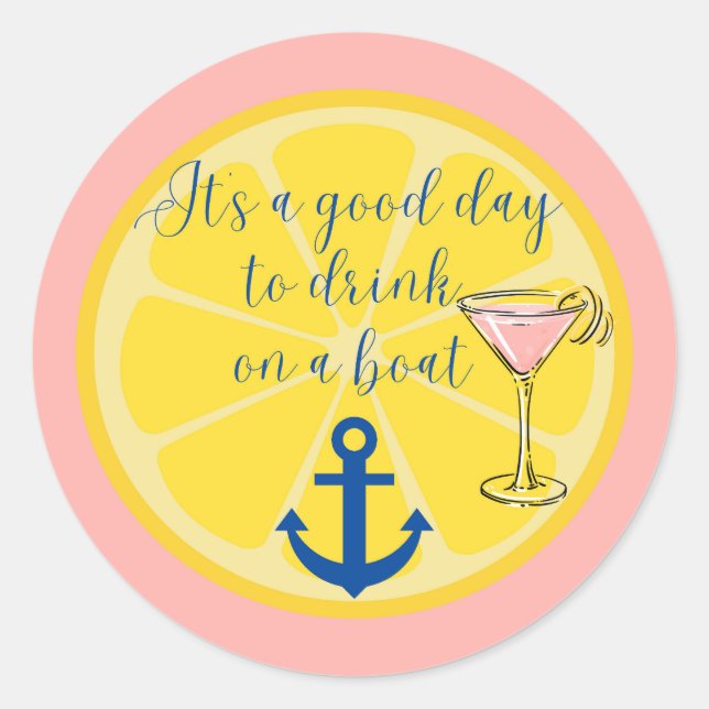 Bootsfahrt Runder Aufkleber (Vorderseite)