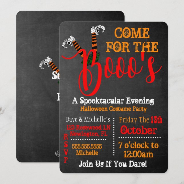 Bootsfahrt zu Halloween Booze und Boo's Cocktail P Einladung (Vorne/Hinten)