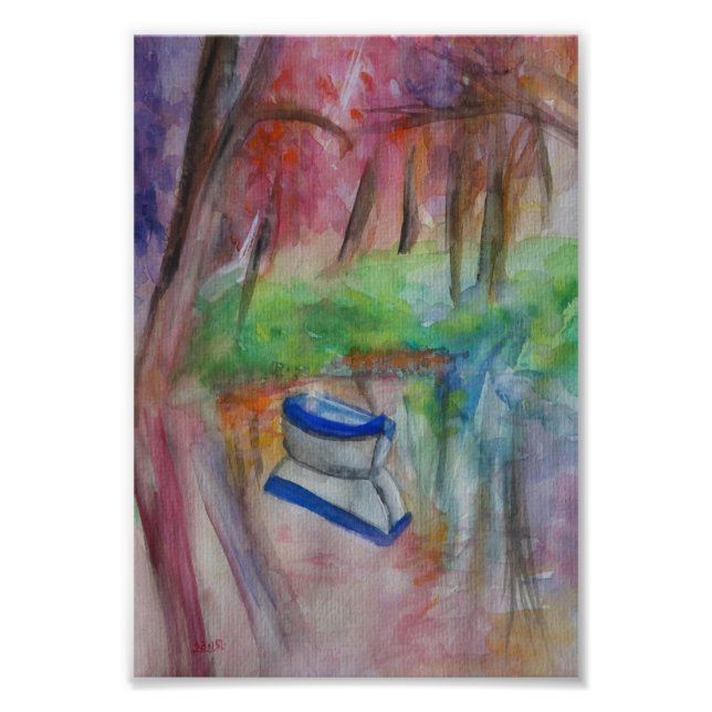 Bootsfarbe Kunst Romantische Foto auf Papier (Vorne)