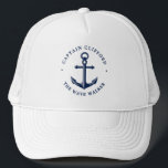 Bootsführer | Individuelle Name Anchor Truckerkappe<br><div class="desc">Ein lustiger individuelle Name Cap passt auf den ersten Kapitän des Bootes!</div>