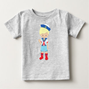 Bootsführer, Skipper, Blond Hair, Niedlicher Junge Baby T-shirt
