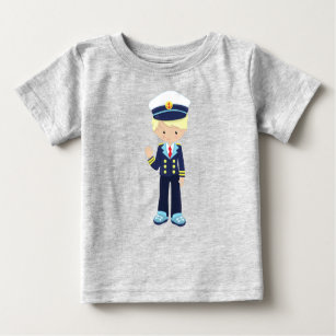 Bootsführer, Skipper, Niedlicher Junge, blondes Ha Baby T-shirt
