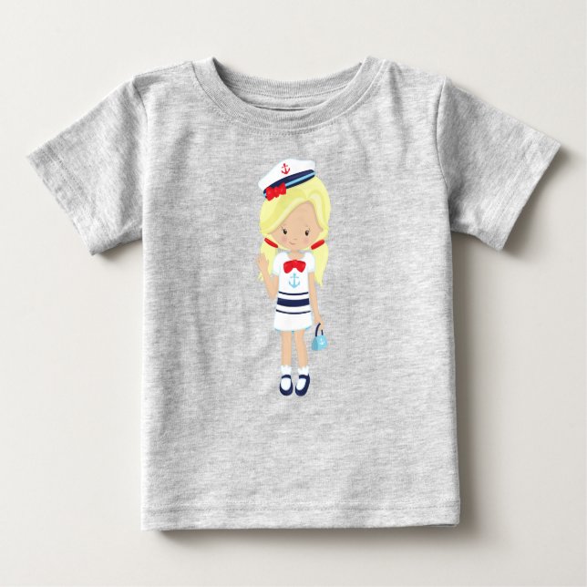 Bootsführer, Skipper, Niedliches Mädchen, Blonde H Baby T-shirt (Vorderseite)