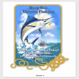 Bootsgeschäft für den Sportfischfang im Meer Aufkleber